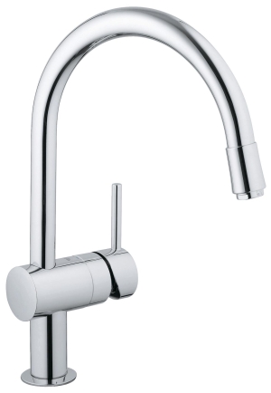 Смеситель для кухни GROHE Minta с вытяжным C-изливом и ограничением расхода воды, хром (3291800E)
