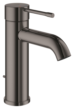 Смеситель для раковины GROHE Essence с донным клапаном, S-Size, темный графит глянец (24171A01)