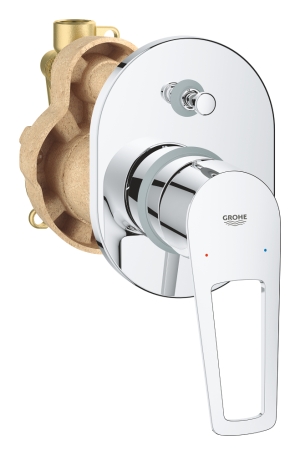 Смеситель для ванны GROHE BauLoop в комплекте с монтажной частью, хром (29041001)
