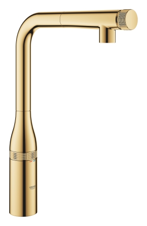 Смеситель для кухни GROHE Essence SmartControl с вытяжным изливом, холодный рассвет глянец (31615GL0)