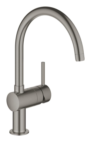 Смеситель для кухни GROHE Minta с поворотным C-изливом, темный графит матовый (32917AL0)