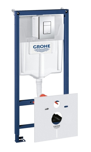Система инсталляции для унитаза GROHE Rapid SL с панелью смыва Skate Cosmopolitan (3 режима), комплект 4-в-1 (1,13 м) (38775001) ПОВРЕЖДЕНА УПАКОВКА
