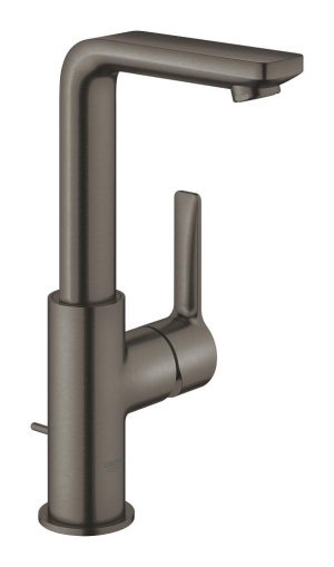 Смеситель для раковины GROHE Lineare, с донным клапаном, L-Size, темный графит матовый (23296AL1)