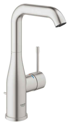 Смеситель для раковины GROHE Essence с донным клапаном, L-Size, суперсталь (32628DC1)