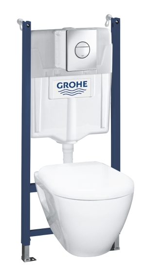 Набор инсталляция GROHE Solido с подвесным унитазом Serel и панелью смыва Nova Cosmopolitan, хром (38973000)