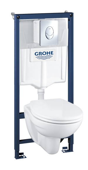 Комплект инсталляции GROHE Solido Perfect 4 в 1 с подвесным унитазом Lecico Perth и сиденьем (39192000)