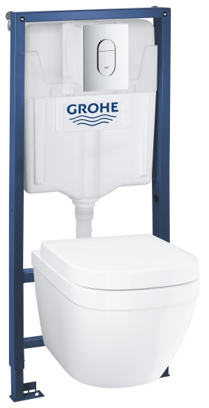 Комплект инсталляции GROHE Solido 5 в 1 с подвесным унитазом Euro Ceramic и сиденьем (39536000)