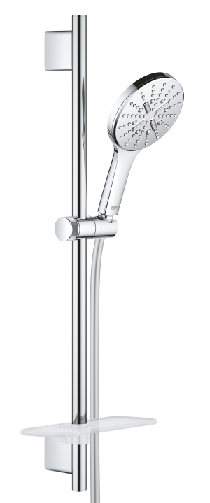 Душевой гарнитур GROHE RainShower SmartActive 130 с мыльницей, 3 режима струи, душевая штанга 600 мм, 12 л/мин, хром (26546000)