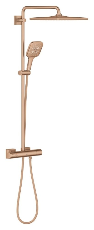 Душевая система GROHE Rainshower SmartActive 310 Cube с термостатом для душа, теплый закат матовый (26837DL0)