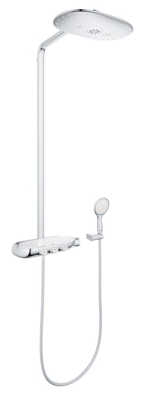 Душевая система с термостатом для настенного монтажа, GROHE Rainshower System SmartControl Duo 360, белая луна, (26250LS0)